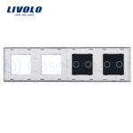 Panou 2 intrerupatoare duble cu touch si 2 prize LIVOLO din sticla - imagine 2