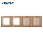 Panou 2 intrerupatoare simple cu touch si 2 prize LIVOLO din sticla - imagine 2