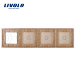 Panou intrerupator simplu+simplu+simplu cu touch + priza LIVOLO din sticla - imagine 2