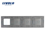 Panou intrerupator simplu+simplu+simplu cu touch + priza LIVOLO din sticla - imagine 2