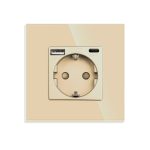 Priza Simpla + USB-A + USB-C LUXION cu Rama din Sticla - imagine 2