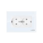 Priza Dubla cu Rama din Sticla LUXION Pentru Doza Simpla