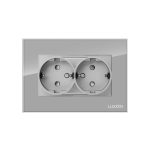 Priza Dubla cu Rama din Sticla LUXION Pentru Doza Simpla