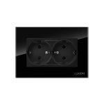 Priza Dubla cu Rama din Sticla LUXION Pentru Doza Simpla