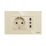 Priza Schuko + Universala Italiana cu Rama din Sticla LUXION, Standard Italian, 3M - imagine 2