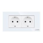 Priza Dubla cu Rama din Sticla LUXION, Standard Italian, 4M - imagine 2