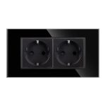 Priza Dubla cu Rama din Sticla LUXION, Standard Italian, 4M - imagine 2