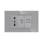 Priza Ingusta + TV + Internet cu Rama din Sticla LUXION, Standard Italian, 3M - imagine 2