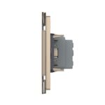 Priza simpla cu blank Livolo cu rama din sticla 3M, standard Italian, Serie noua - imagine 2