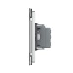 Priza simpla cu blank Livolo cu rama din sticla 3M, standard Italian, Serie noua - imagine 2