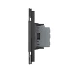 Priza simpla cu blank Livolo cu rama din sticla 3M, standard Italian, Serie noua - imagine 2