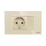 Priza Simpla si 1 Tasta Falsa cu Rama din Sticla LUXION, Standard Italian, 3M - imagine 2