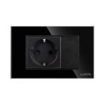 Priza Simpla si 1 Tasta Falsa cu Rama din Sticla LUXION, Standard Italian, 3M - imagine 2