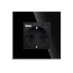 Priza Simpla + USB-A + USB-C LUXION cu Rama din Sticla - imagine 2