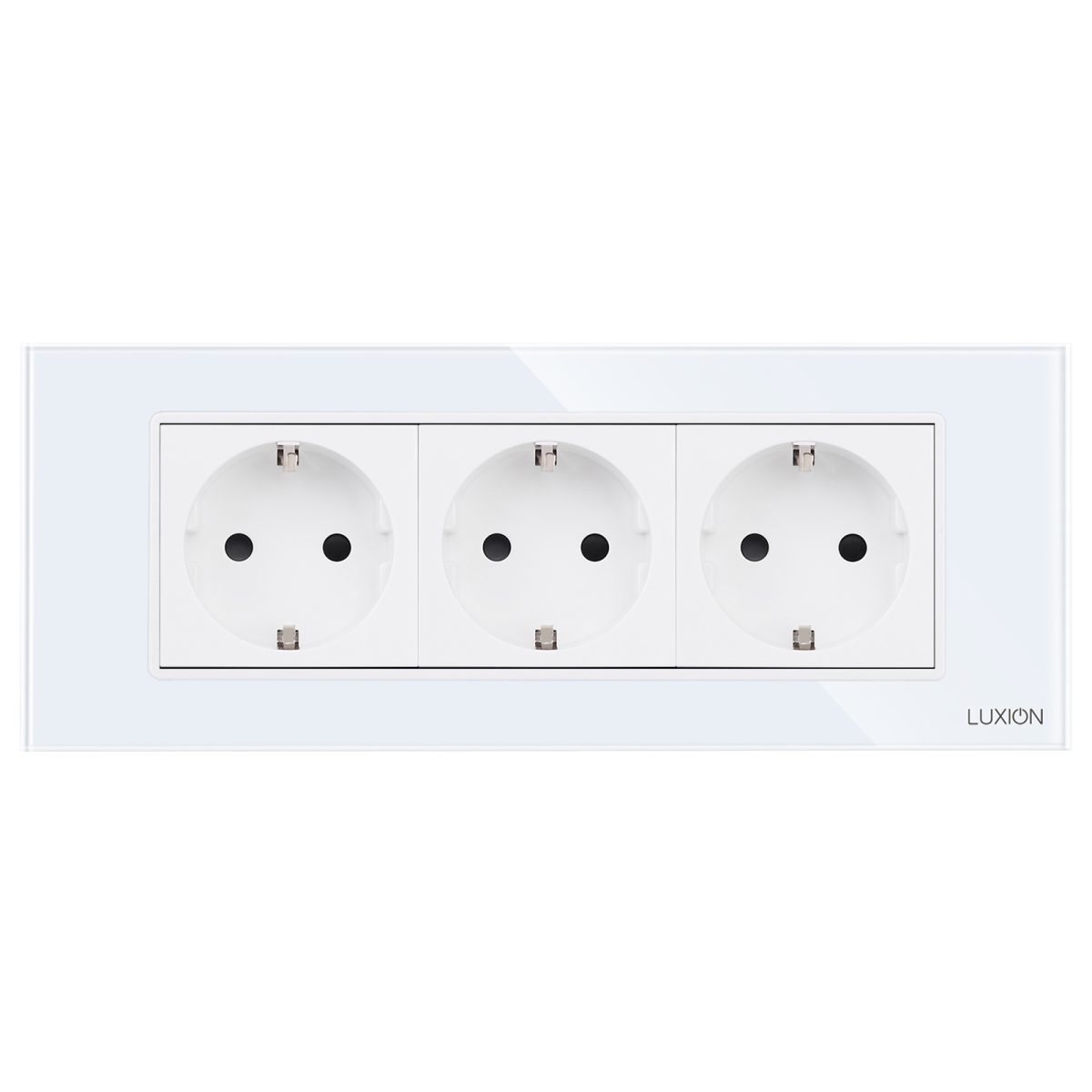 Priza Tripla cu Rama din Sticla LUXION, Standard Italian, 6M - imagine 2