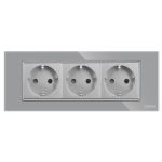 Priza Tripla cu Rama din Sticla LUXION, Standard Italian, 6M - imagine 2