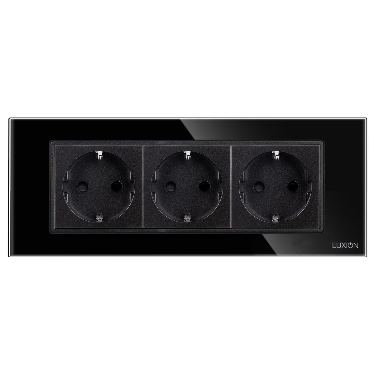 Priza Tripla cu Rama din Sticla LUXION, Standard Italian, 6M - imagine 2