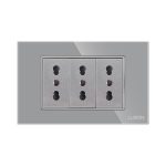 Priza Tripla cu Rama din Sticla LUXION, Standard Italian, 3M - imagine 2