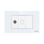 Priza TV + Internet cu Rama din Sticla LUXION, Standard Italian, 3M - imagine 2