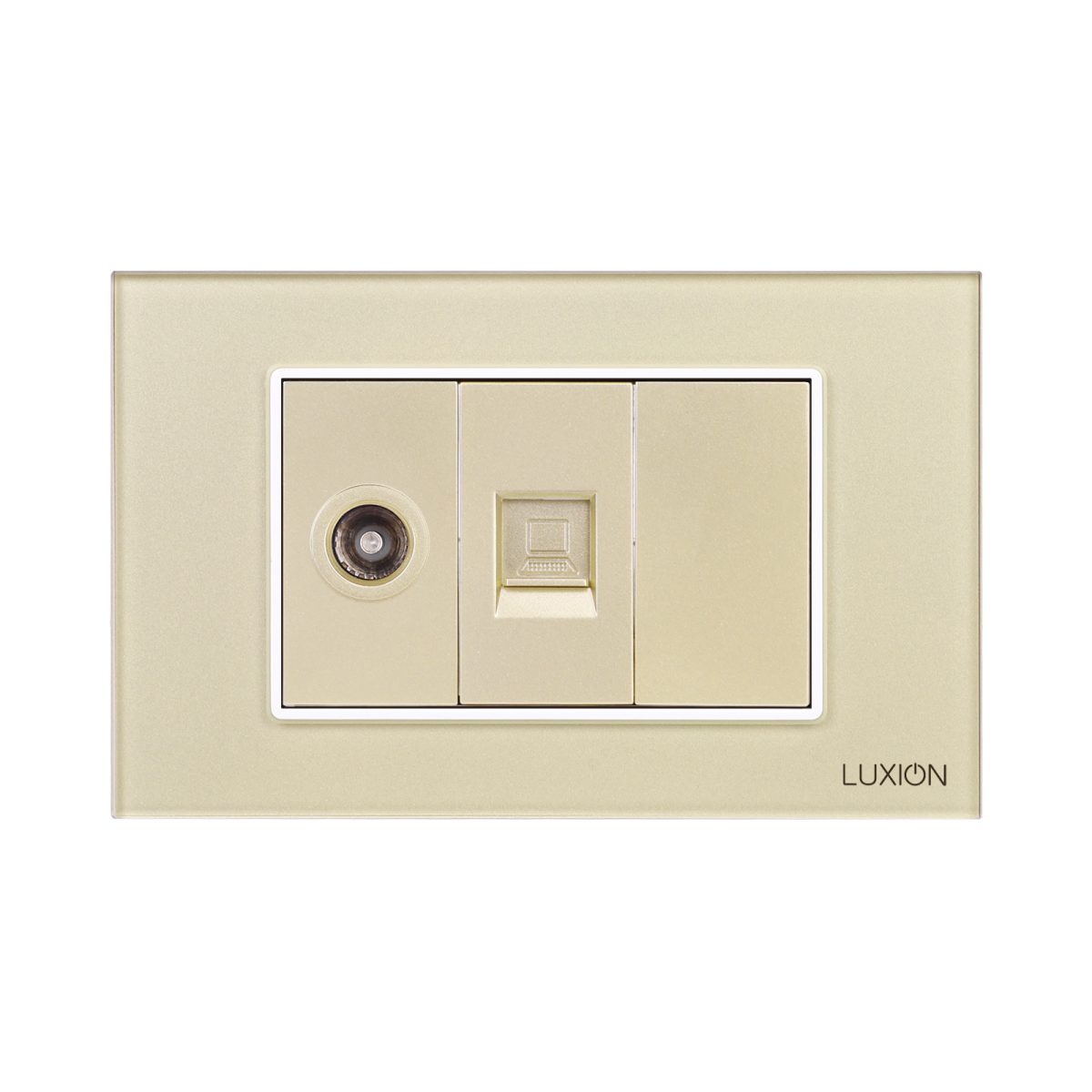 Priza TV + Internet cu Rama din Sticla LUXION, Standard Italian, 3M - imagine 2