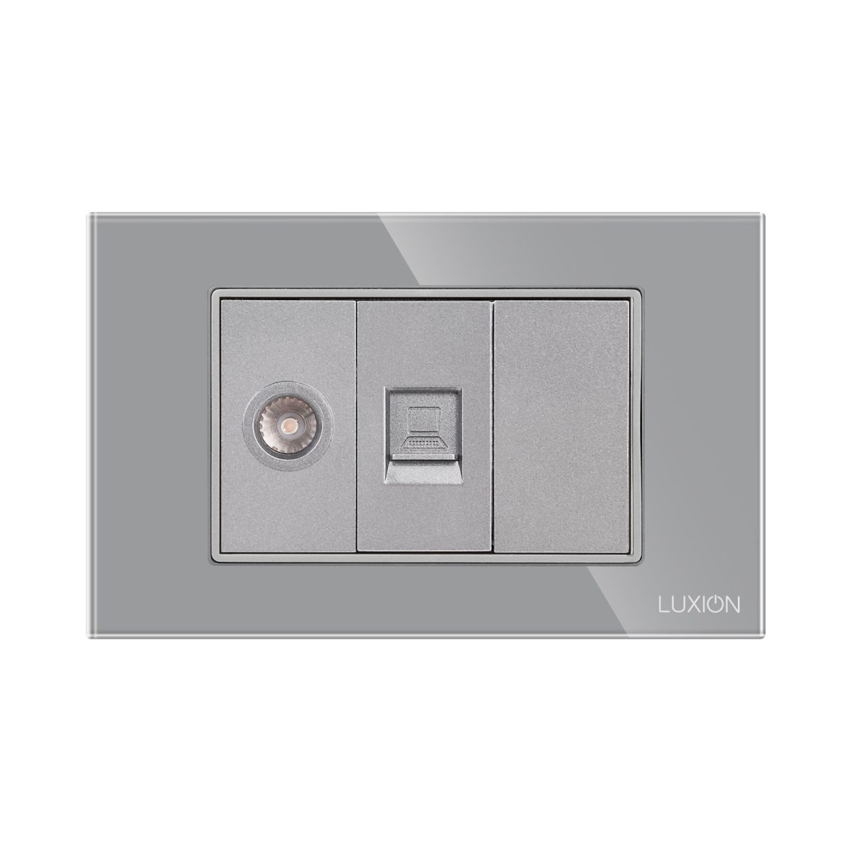 Priza TV + Internet cu Rama din Sticla LUXION, Standard Italian, 3M - imagine 2