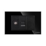 Priza TV + Internet cu Rama din Sticla LUXION, Standard Italian, 3M - imagine 2