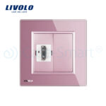 Priza simpla HDMI Livolo cu rama din sticla - imagine 2