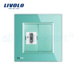 Priza simpla HDMI Livolo cu rama din sticla - imagine 2