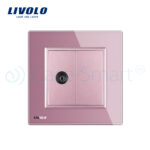 Priza simpla TV Livolo cu rama din sticla - imagine 2