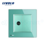 Priza simpla TV Livolo cu rama din sticla - imagine 2