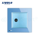 Priza simpla TV Livolo cu rama din sticla - imagine 2