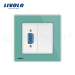 Priza cu mufa VGA mama Livolo cu rama din sticla - imagine 2