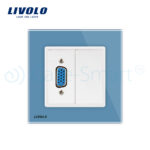 Priza cu mufa VGA mama Livolo cu rama din sticla - imagine 2