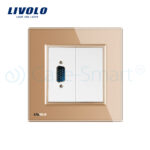 Priza cu mufa VGA tata 15 pini Livolo cu rama din sticla - imagine 2