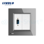 Priza cu mufa VGA tata 15 pini Livolo cu rama din sticla - imagine 2