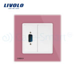 Priza cu mufa VGA tata 15 pini Livolo cu rama din sticla - imagine 2