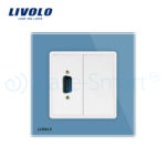 Priza cu mufa VGA tata 15 pini Livolo cu rama din sticla - imagine 2