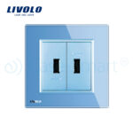 Priza dubla USB Livolo cu rama din sticla - imagine 2