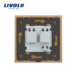 Priza simpla Livolo cu rama din sticla si capac de protectie rezistent la apa - imagine 2