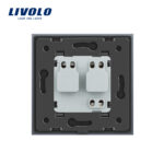 Priza simpla Livolo cu rama din sticla si capac de protectie rezistent la apa - imagine 2