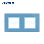 Rama priza dubla Livolo din sticla - imagine 3