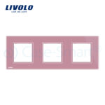 Rama priza tripla Livolo din sticla - imagine 3