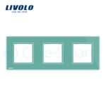 Rama priza tripla Livolo din sticla - imagine 3