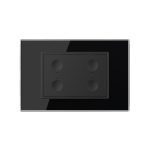 Intrerupator cvadruplu cap scara / cap cruce wireless cu touch Livolo cu rama din sticla, standard Italian - Serie noua - imagine 3