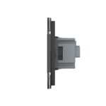 Priza dubla Livolo cu rama din sticla 4M, standard Italian, Serie noua - imagine 3