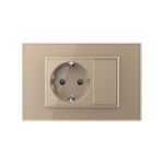 Priza simpla cu blank Livolo cu rama din sticla 3M, standard Italian, Serie noua - imagine 3