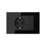 Priza simpla cu blank Livolo cu rama din sticla 3M, standard Italian, Serie noua - imagine 3