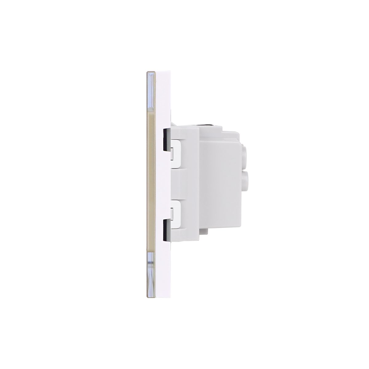 Priza Simpla si 1 Tasta Falsa cu Rama din Sticla LUXION, Standard Italian, 3M - imagine 3