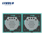 Intrerupator simplu + dublu cu touch Livolo din sticla - imagine 2