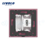 Priza simpla HDMI Livolo cu rama din sticla - imagine 3